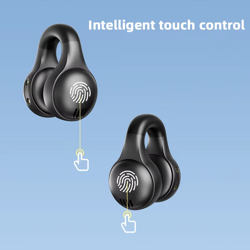 Wireless Headphones Bluetooth Headset with Mic Handsfree Noise Canceling Earphones Clip Ear Music Sports Gaming Earplug